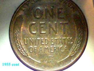 BU 1955 POORMANS & 1953 SHIFTED 3 LINCOLN CENT ERRORS  