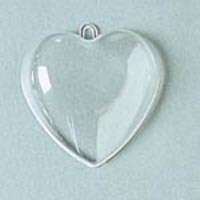 80mm (3) Acrylic Fillable Heart Ornament   12 Hearts  