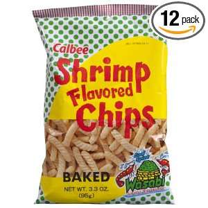 Calbee Shrimp Chips, Wasabi, 3.3 Ounce (Pack of 12):  