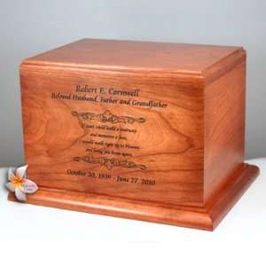  Laser Engraved Ambassador Wood Cremation Urn