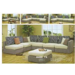  7pc Convertible Sofa Sectional Free Ottoman 8466 72(7 