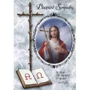 Deepest Sympathy   Christ with Cross and Book Card (SFI 