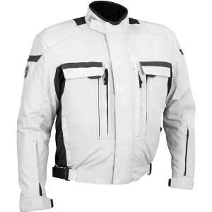 FirstGear Kenya Mens Textile Street Racing Motorcycle Jacket   Silver 