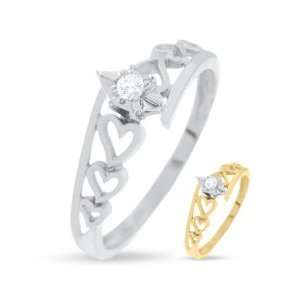  Diamond Accent Promise Ring in 14K Gold (Yellow or White Gold) classic