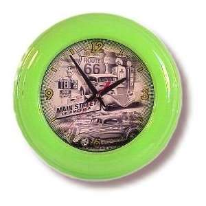  Green Main Street Neon Colored Wall Clock: Home & Kitchen