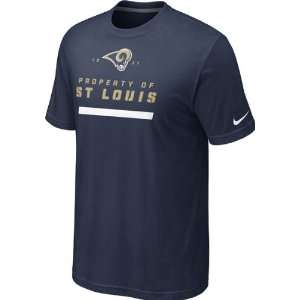 St. Louis Rams Navy Nike Property Of T Shirt:  Sports 