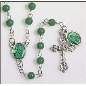  St. Jude Green Rosary with epoxy medallion Everything 