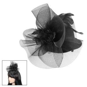  Rosallini Black Mesh Flower Veil Cocktail Hat Hair Clip 