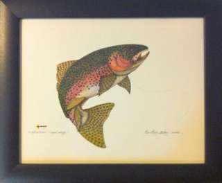 Framed Steelhead Rainbow Trout Fish Fly Fishing Print  