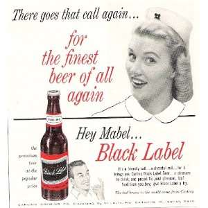 Carling Black Label Premium Beer 1956 Original Advertisement with 