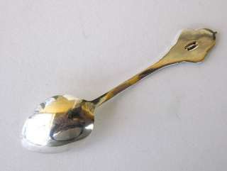 Vintage Sterling Silver Souvenir Spoon Ste Anne Canada Enamel Maple 
