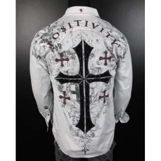 ROAR WOVEN Button shirt called STAY STRONG in White WITH STONES 