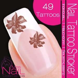  Nail Tattoo Sticker Blossom / Flower   brown Beauty