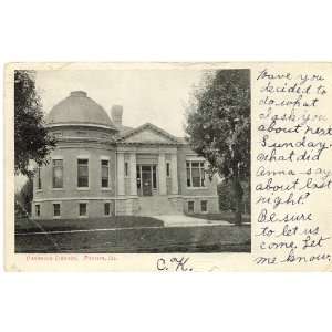   Vintage Postcard   Carnegie Library   Paxton Illinois 