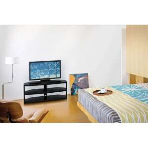 Stellar 60 Wide 3 Shelf TV Stand   High Gloss Black:  Home 
