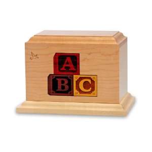   Letter Blocks   Wood Infant Cremation Urn   Engravable