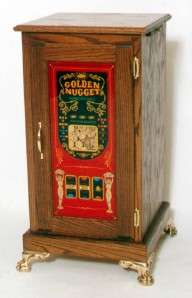 Oak Tall Electric Slot Machine Stand Golden Dolls Red  