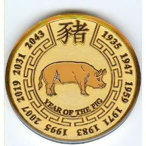  Gold Year of the Pig Coin 