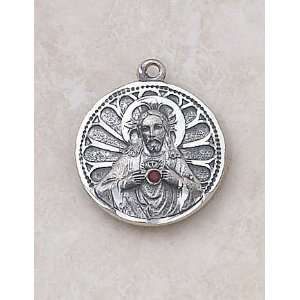  Sterling Silver Scapular Medal Catholic Jesus Sacred Heart 