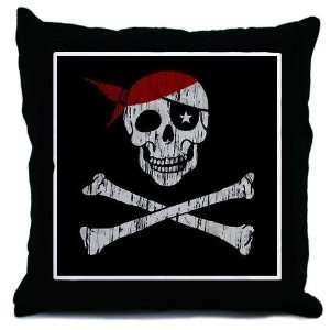  Pirate Skull Throw Pillow by 