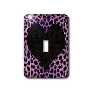   Animal Print Black Heart   Light Switch Covers   single toggle switch