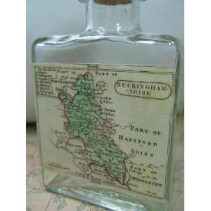  Vintage Map of Buckinghamshire Apothecary Bottle 