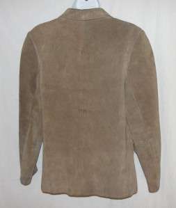 Vtg Womens Carla Brown Suede Leather Jacket Coat M 6/8  