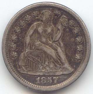 1857 O Seated Liberty Dime, Perfect XF  