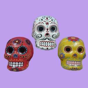  6 LED Lighted Day of the Dead Skull Halloween Votive 