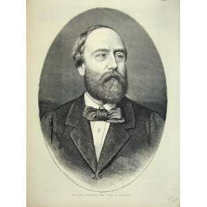    Portrait Hrh Comte De Chambord Old Print 1874