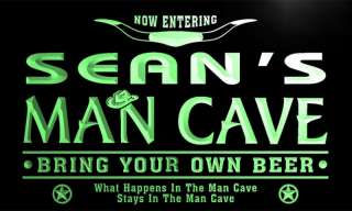 pb096 g Seans Man Cave Beer Bar Room Neon Light Sign Cowboys  