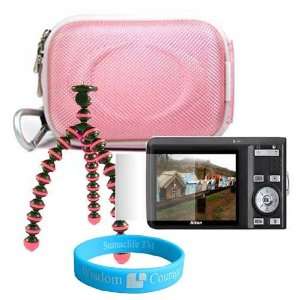  Hard Nylon Pink Camera Zip Case for Kodak Easy Share M 753 