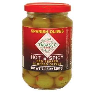 TABASCO Stuffed Spicy Spanish Olives   7.5 oz. jar:  