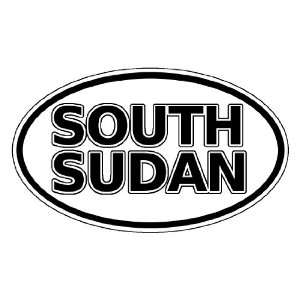 South Sudan Black on White African State Car Bumper Sticker Decal Oval