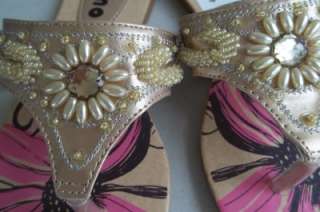 NEW JOSMO GIRLS GOLD BEADED THONG SANDALS   SIZE 13   $32  