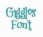 Giggles Machine Embroidery Monogram Font Alphabet   3 Sizes