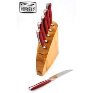  Chicago Cutlery Cayene Steak Knives with Block 7 Piece Set 