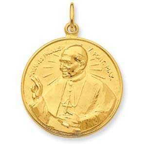  24k Gold plated Sterling Silver Pope John Paul II Medal Jewelry
