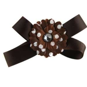   : Genuine LexaLou Chocolate Brown with Daisy Flower Hair Bow: Beauty
