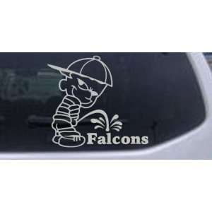 Silver 24in X 22.2in    Pee On Falcons Car Window Wall Laptop Decal 