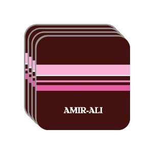   Name Gift   AMIR ALI Set of 4 Mini Mousepad Coasters (pink design