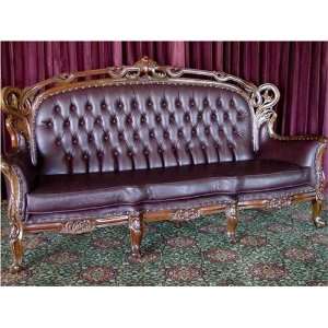   AF3628 FRENCH VICTORIAN LEATHER SOFA SETTEE CHAISE
