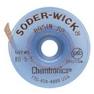  Chemtronics Soder Wick, Sz 5, Rosin SD, .145W X 5, Brown 