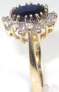 Designer Huge Heavy 3.08ct Sapphire & Diamond 14K Ring  