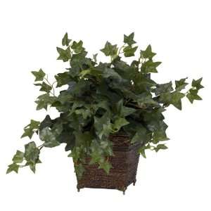  NearlyNatural Puff Ivy w/Coiled Rope Planter Silk Plant 