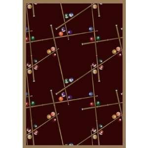  Joy Carpets 1510x 03 Snookered© Burgundy Rug Size: 54 x 