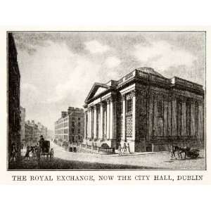  1922 Print Royal Exchange City Hall Dublin Ireland Thomas 