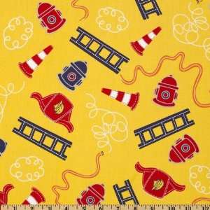   To The Rescue Allover Yellow Fabric By The Yard Arts, Crafts & Sewing