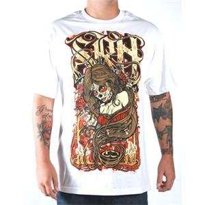  SRH Day of the Dead T Shirt   Small/White/Red Automotive