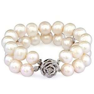 Fresh water pearl and silver bracelet